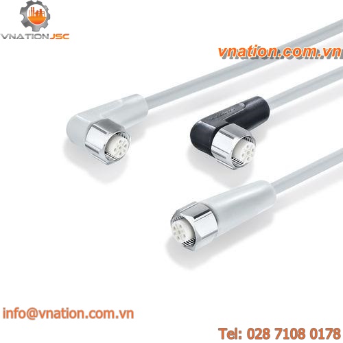 electric connector / circular / M12 / halogen-free