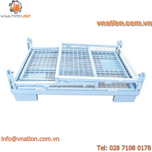 metal pallet box / transport / folding / stacking
