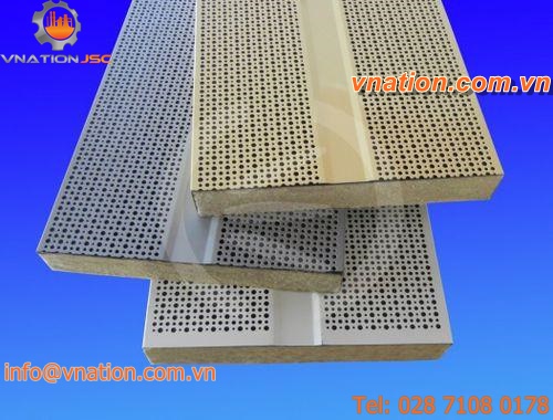 acoustic panel / perforated sheet metal / stone wool