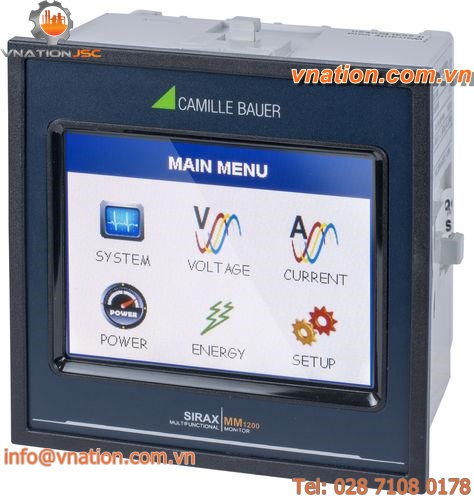 energy measuring device / voltage / power / with TFT screen