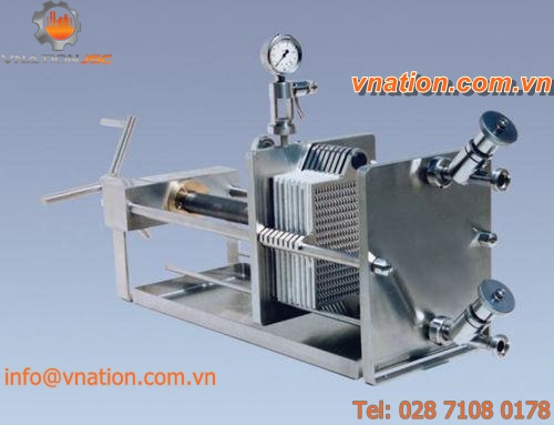 platform filter press / frame / manual / for laboratories