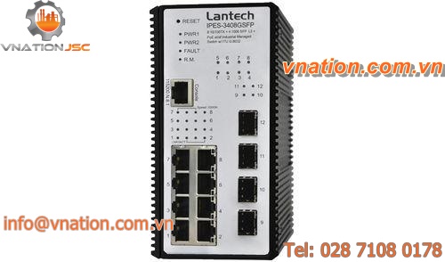 managed network switch / PoE / industrial / 8 ports