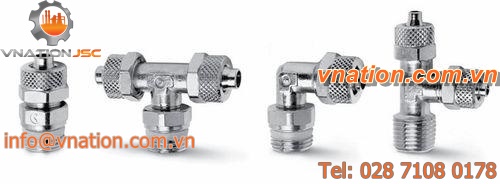 push-in fitting / nickel-plated brass / for tubes / for compressed air