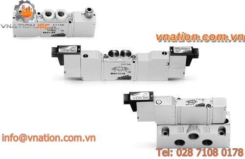 spool solenoid valve / 5/2-way / pneumatic / with sub-base