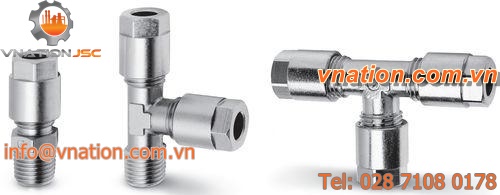 threaded fitting / T / nickel-plated brass / for tubes