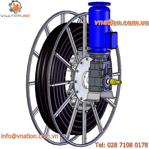 hydraulic hose reel / motorized / open / vibration-resistant