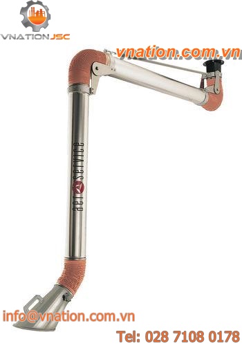 wall-mounted extraction arm / rigid / high-temperature / with hood