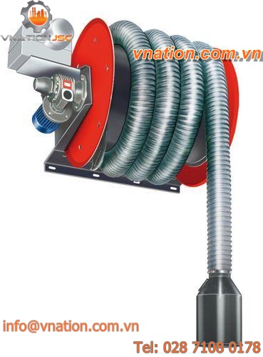 hose reel / motorized / truck-mounted / exhaust extraction hose