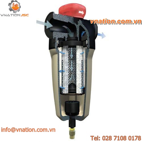 compressed air filter / activated carbon / high-efficiency / threaded