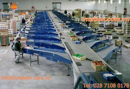 pusher automatic sorting and distribution system / automatic / for parcels / for the food industry