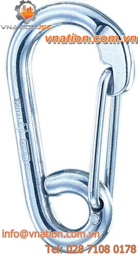 carabiner / double-action safety / metal / asymmetrical