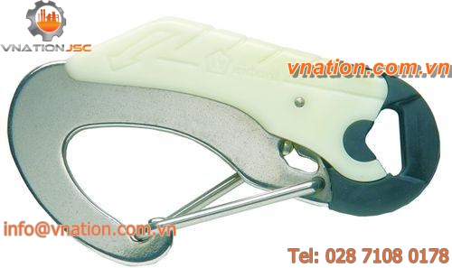 carabiner / double-action safety / stainless steel / asymmetrical