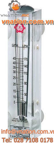 variable-area flow meter / for liquids / in metering tube / plastic