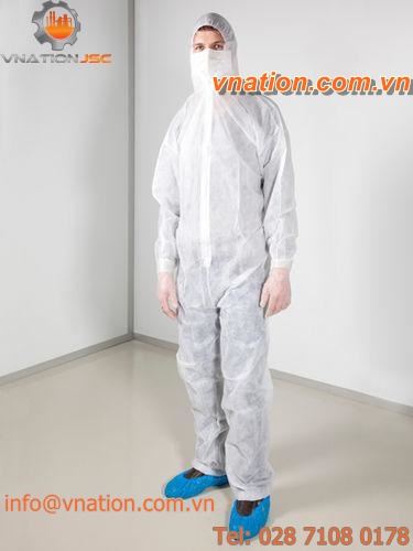 chemical protection coveralls / polypropylene / disposable / with hood