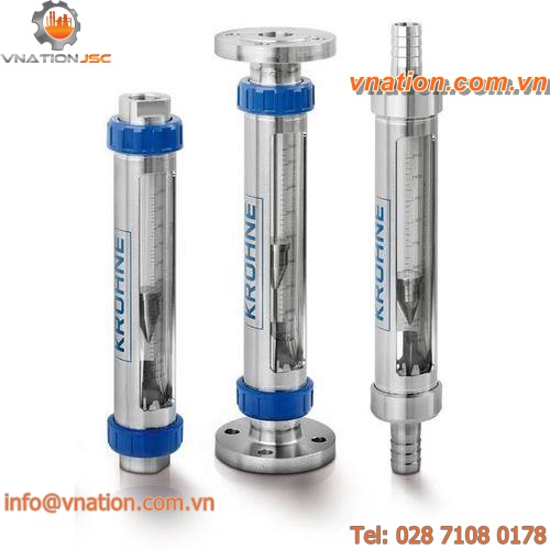 variable-area flow meter / glass tube / for gas / in-line