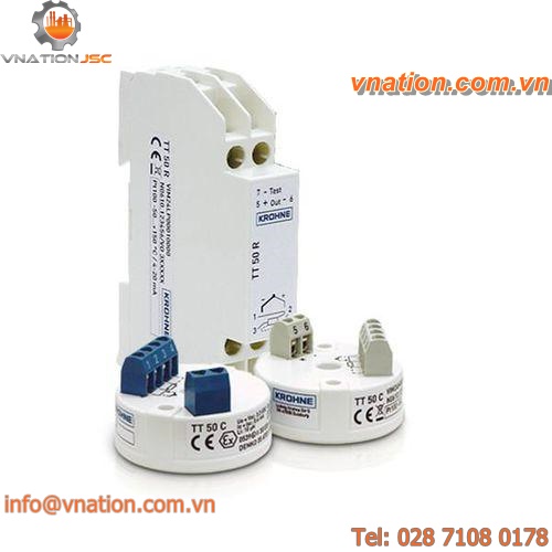 DIN rail mount temperature transmitter / resistance / HART