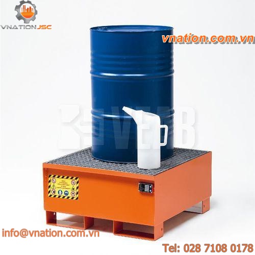 1-drum containment bund / multi-use / steel / rigid