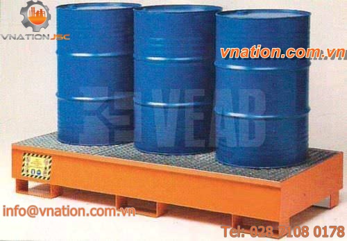 3-drum containment bund / multi-use / steel / rigid