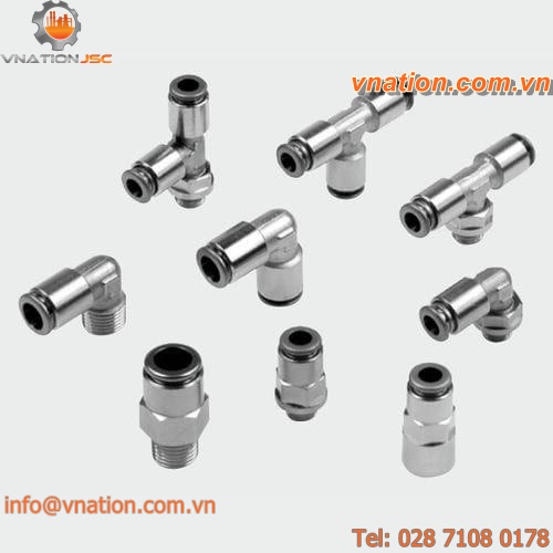 push-in fitting / cylindrical / for water / high-temperature