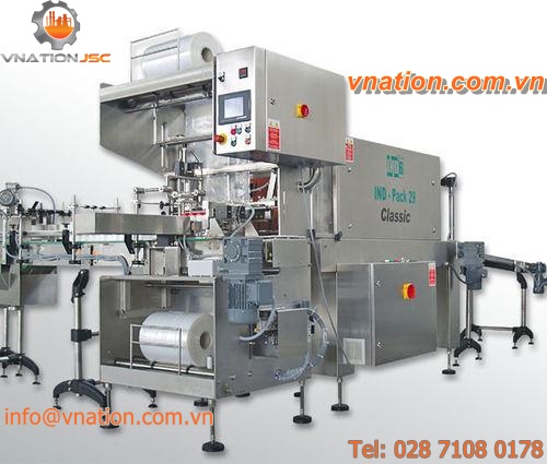 automatic shrink wrapping machine / with heat shrink film / bottle
