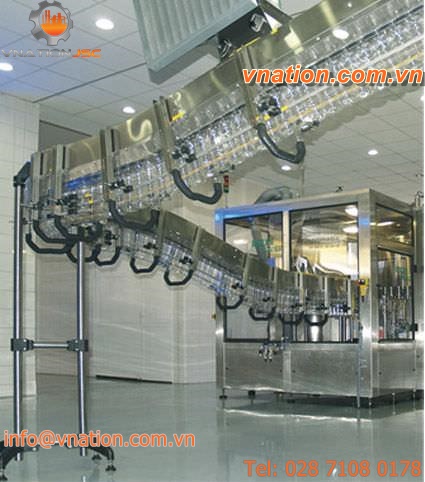 chain conveyor / bottle / horizontal / transport