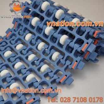 roller conveyor belt / modular / curved