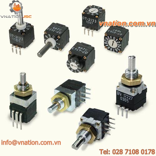 rotary switch / multipolar / 16-position / coded