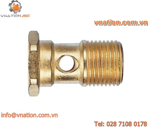 banjo fitting / threaded / straight / pneumatic