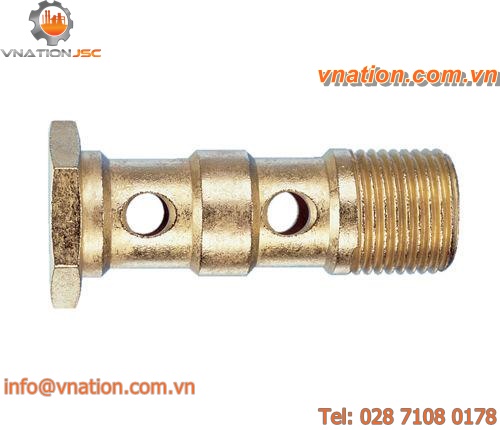 double banjo fitting / threaded / straight / pneumatic