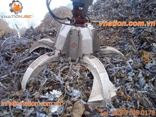 flat grab / hydraulic / 4-shell / scrap