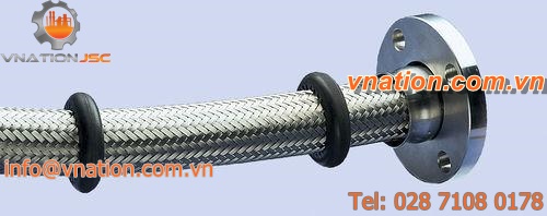 stainless steel hose / PTFE / with scuff rings
