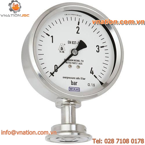 diaphragm pressure gauge / analog / for hygienic applications