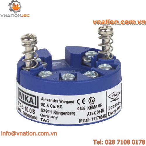 probe head-mounted temperature transmitter / Fieldbus / intrinsically safe / process