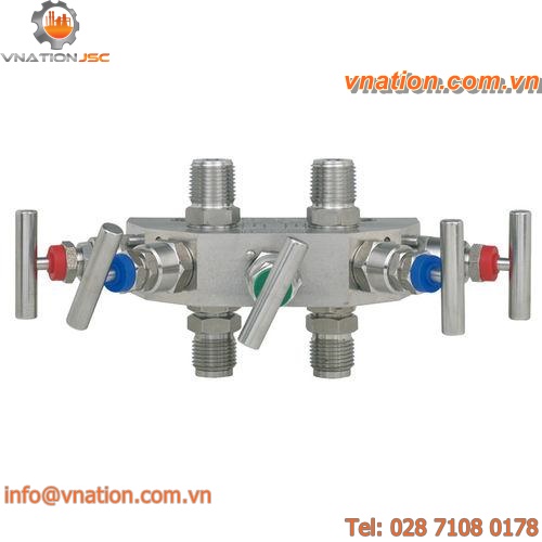5-valve manifold / stainless steel / shut-off / for differential pressure measurement device