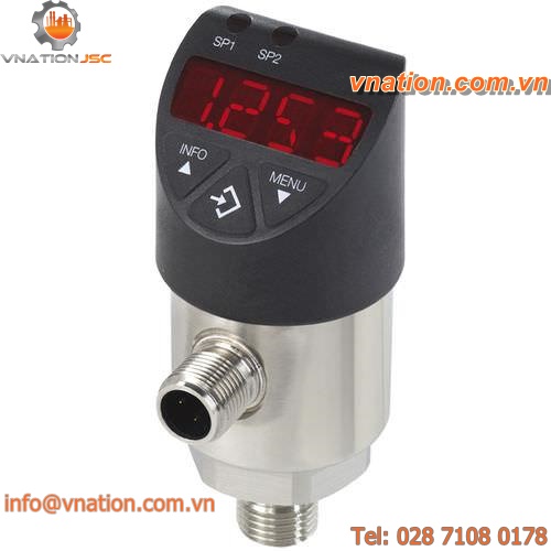 flush diaphragm pressure switch / for liquids / ultra heavy-duty / with display