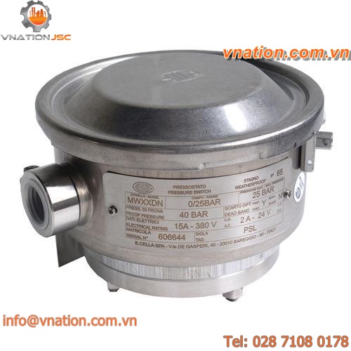 diaphragm pressure switch / for gas / for liquids / explosion-proof