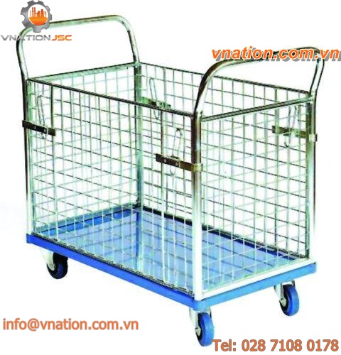 storage cart / transport / wire mesh platform / multipurpose