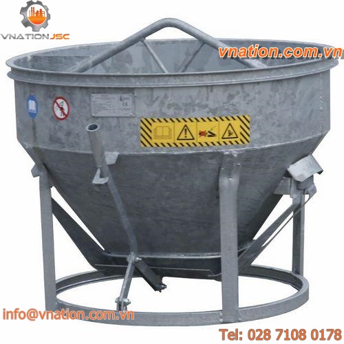 conical concrete skip / bottom-opening / galvanized steel