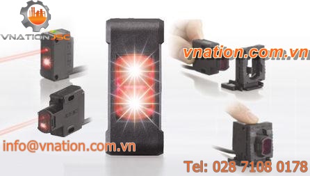 through-beam photoelectric sensor / rectangular / laser / high-power
