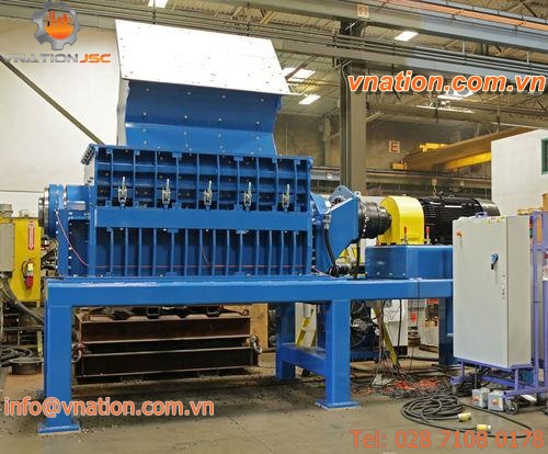 single-shaft shredder / for metal / for waste / plastics
