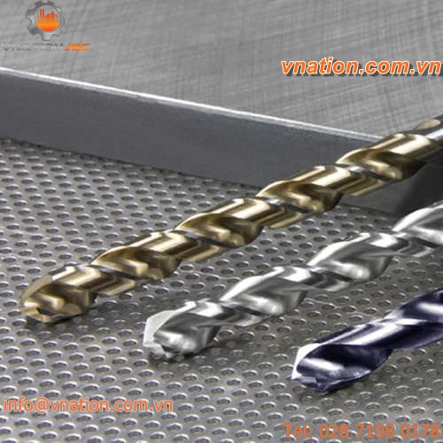 solid drill bit / high-speed steel / helical / straight shank