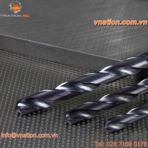 solid drill bit / for aluminum / carbide / high-output