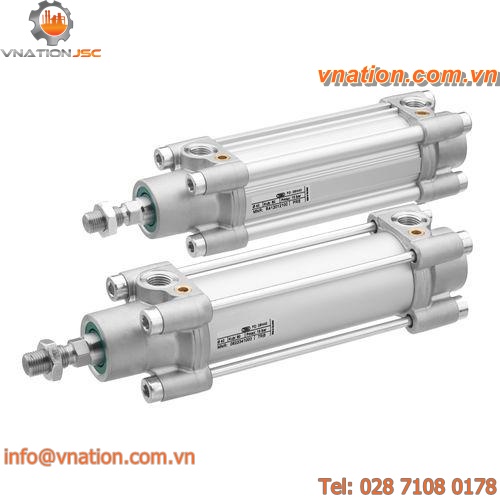 pneumatic cylinder / double-acting / tie-rod / steel