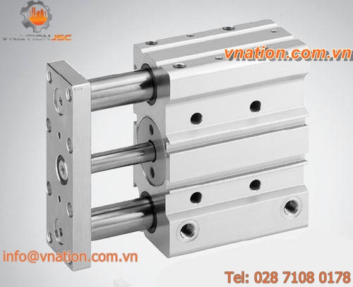 pneumatic cylinder / double-acting / compact / guided