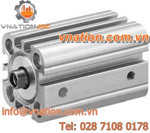 pneumatic cylinder / single-acting / compact / stainless steel