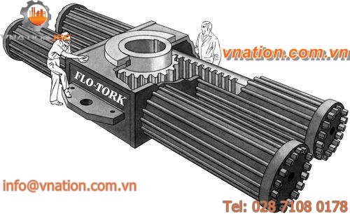 rotary actuator / hydraulic / double-acting / rack-and-pinion