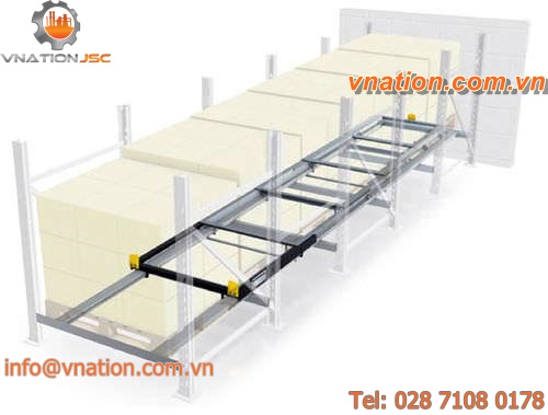 flow storage shelving / push-back / pallet / for heavy loads