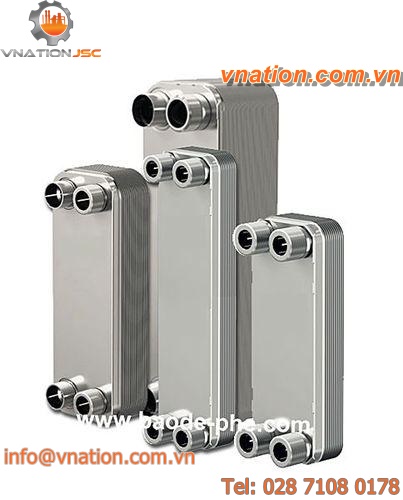 nickel-brazed plate heat exchanger / liquid/liquid / stainless steel / corrosion-resistant