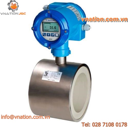 electromagnetic flow meter / metal tube / for liquids / for air
