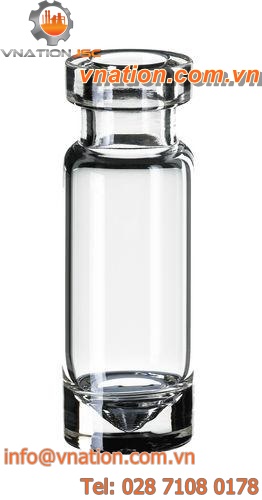 conical bottom vial / clear glass / micro / crimp